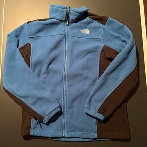 Blue and Black North Face Jacket